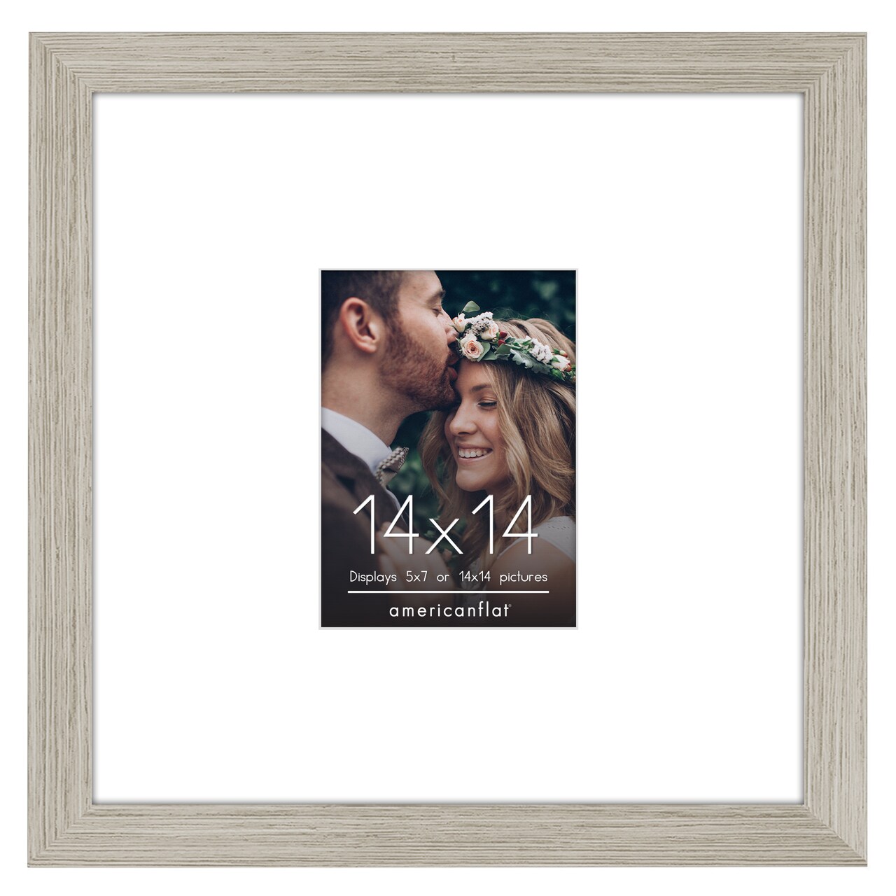 Americanflat 14x14 Wedding Signature Picture Frame - 5x7 with Mat or 14x14 without Mat - Signature Frame for Celebrations - Shatter Resistant Glass - Hanging Hardware